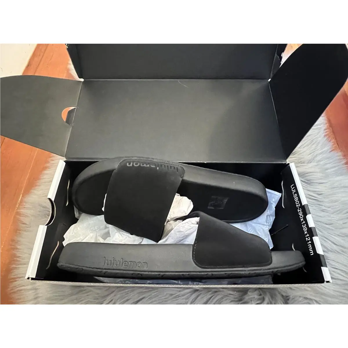 Lululemon shoes - NIB Lululemon Men’s Rest feel Slide Sandals Neoprene Logo 7 Men 9 - Black 4