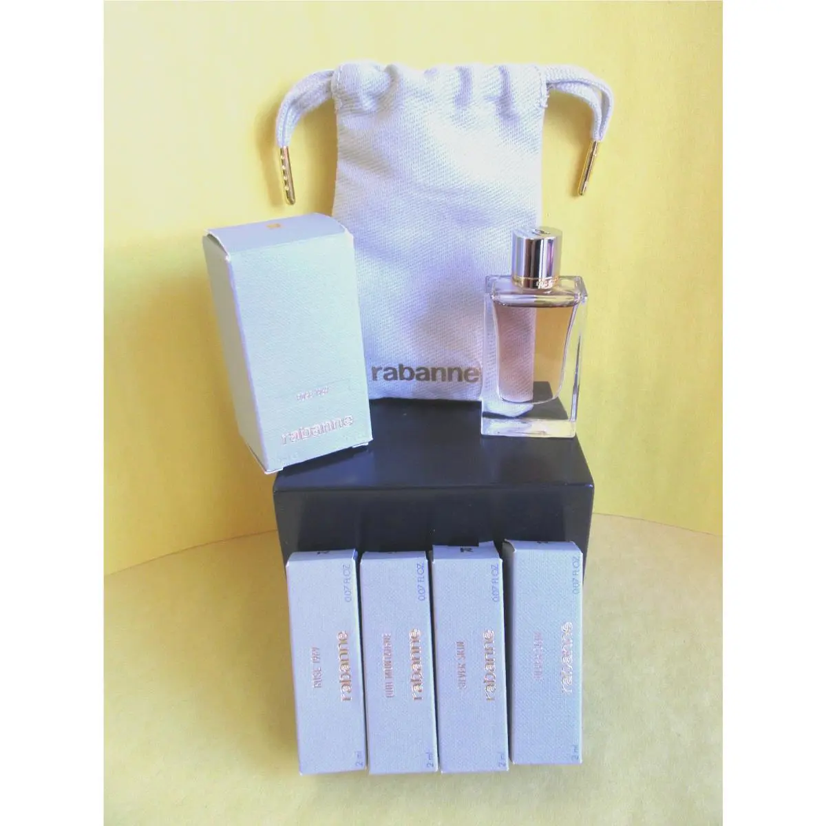 Jo Malone Set 5 Rabanne Eau DE Parfum Rose 1969 Oud Montaigne Silver Skin Mini Samples