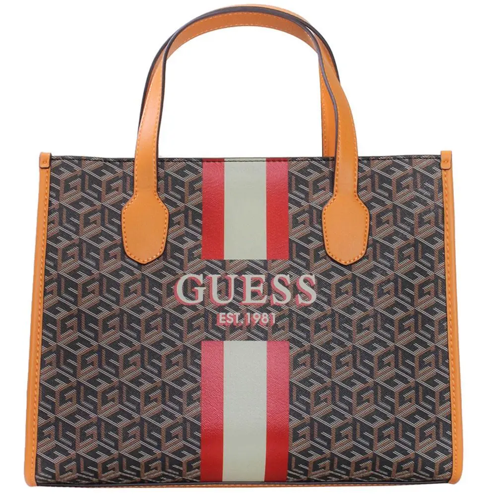 Guess Women`s Silvana Handbag 2-Compartment Pockets Tote Bag
