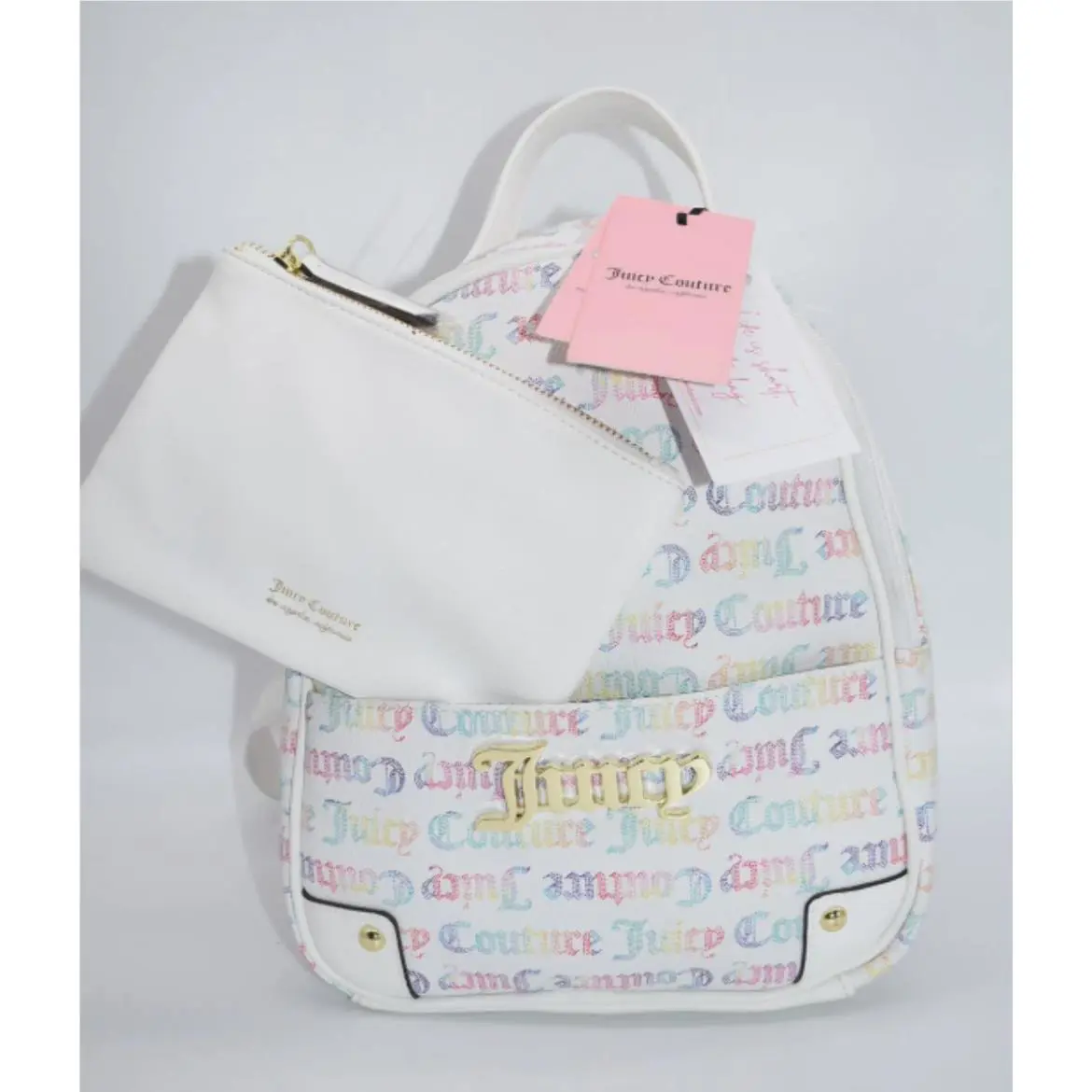 Juicy Couture Pullout Pouch Backpack in Multi-white