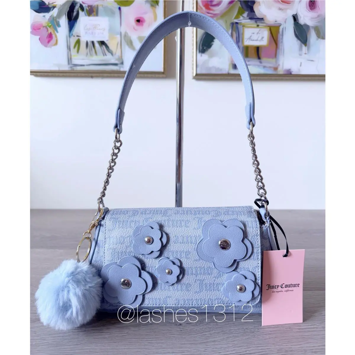 Juicy Couture Purse Juicy Bouquet Shoulder Bag - Blue Floral