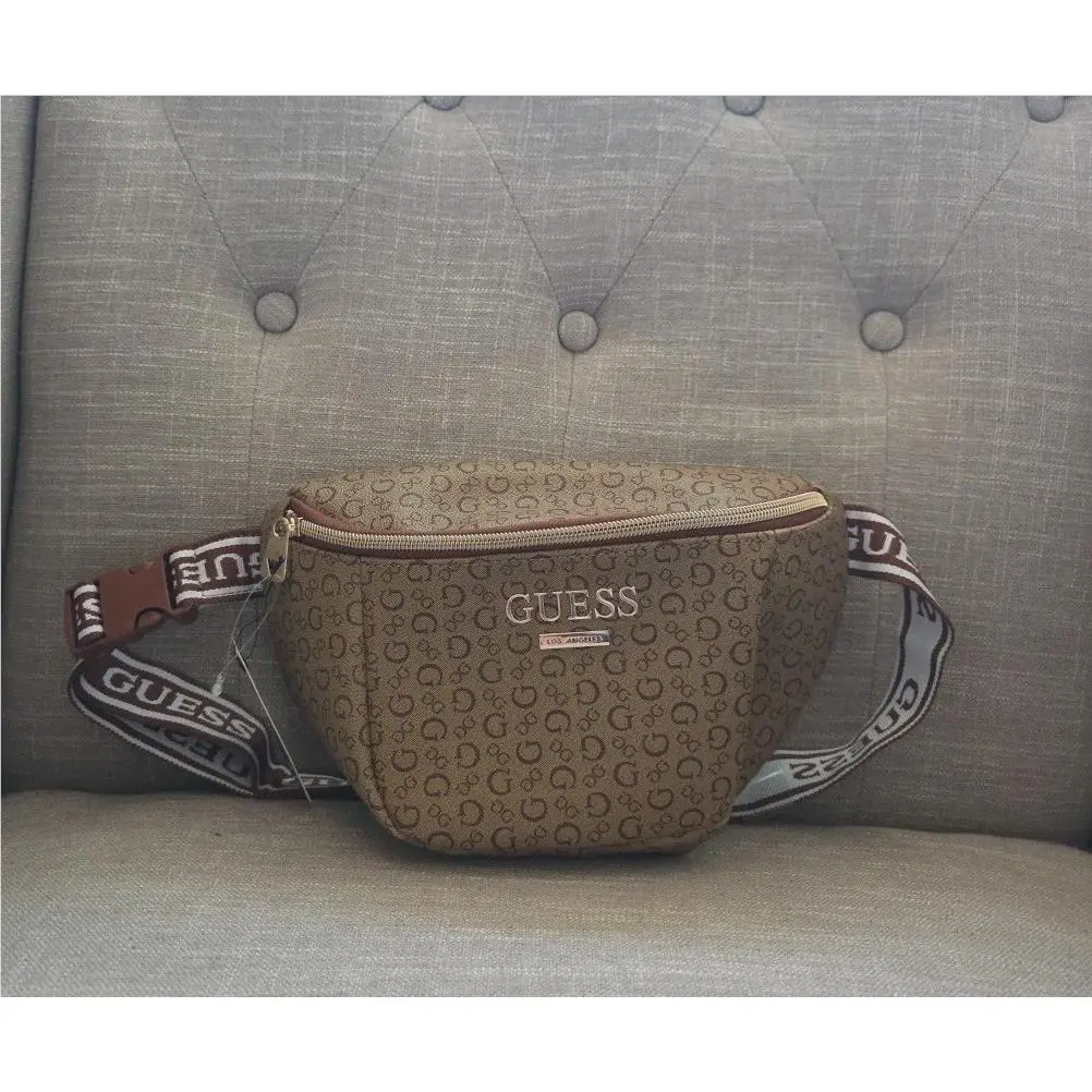 Guess Fanny Pack Belt Bag Crossbody Signature Logo Brown Accents 3
