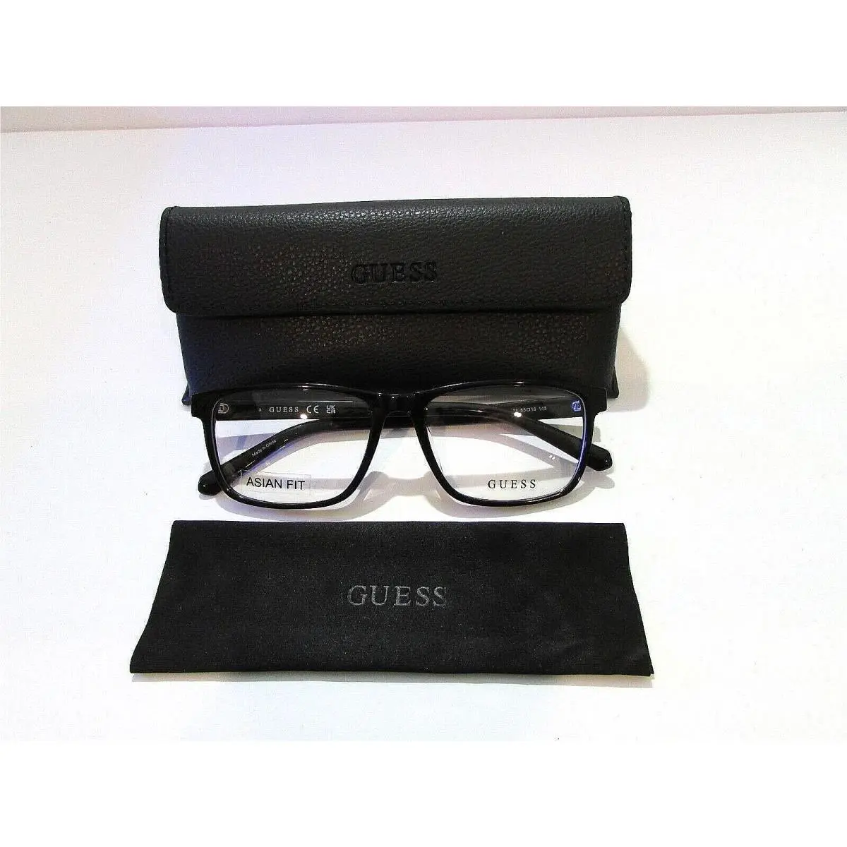 Guess GU50087-D GU 50087-D 001 Shiny Black Eyeglasses Rx-able Frame