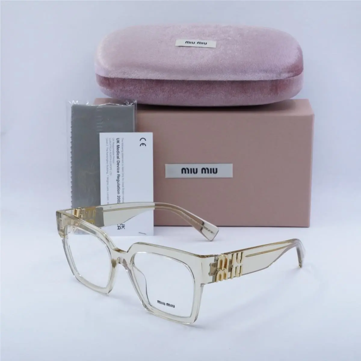 Miu Miu MU04UV 11T1O1 Sand Transparent 52mm Eyeglasses
