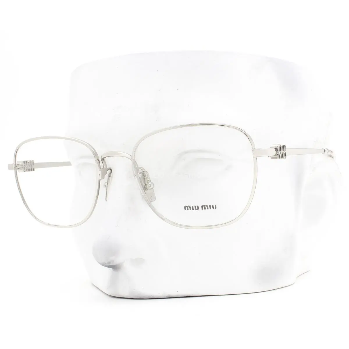 Miu Miu Eyeglasses Vmu 50W 1BC-1O1 Glasses Polished Silver Metal 53mm W/case