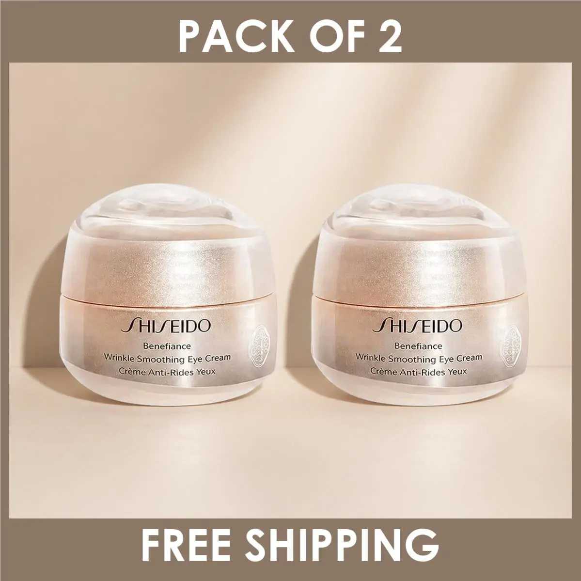 Pack of 2 - Shiseido Benefiance Wrinkle Smoothing Eye Cream 0.51oz / 15ml