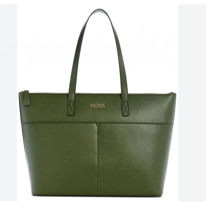 Guess Azulena Faux-leather Extra Large Women`s Tote Bag - Dark Green