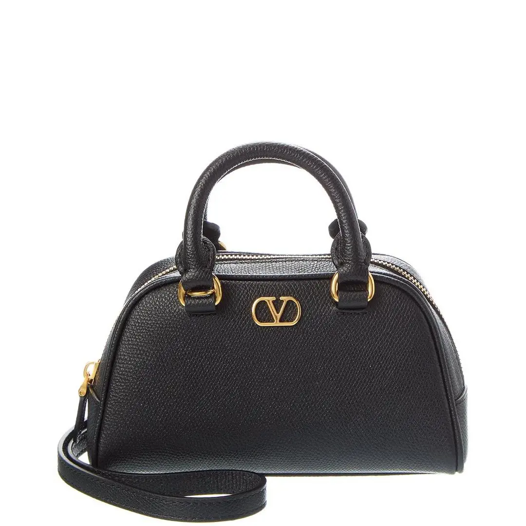 Valentino Vlogo Signature Mini Leather Shoulder Bag Women`s Black
