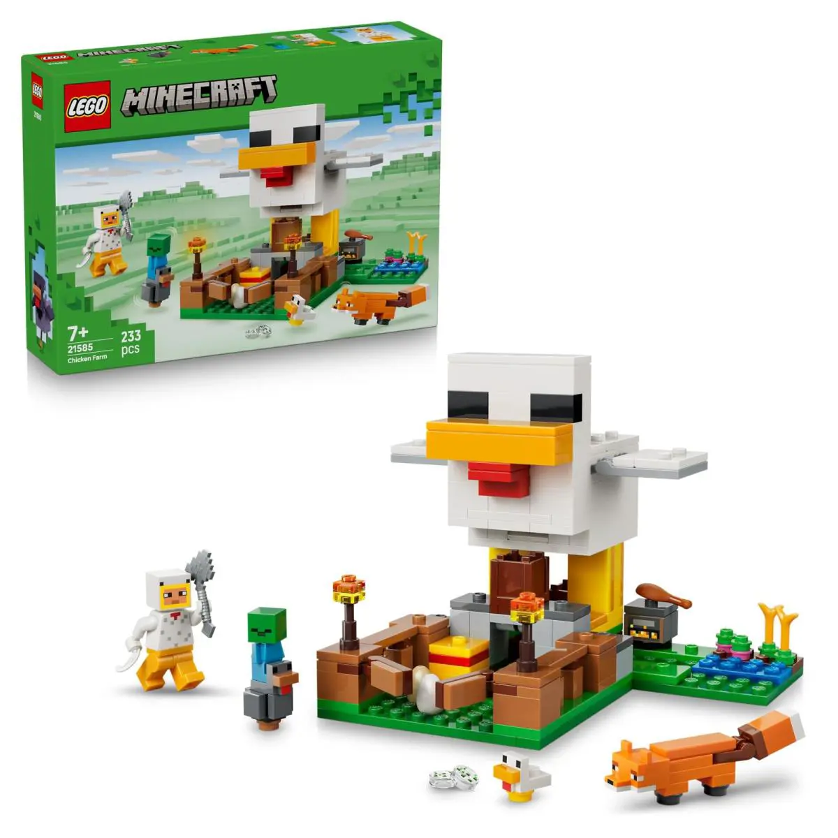 Lego Minecraft Chicken Farm - Building Toy W/a Chicken Fan Minifigure Baby Zomb