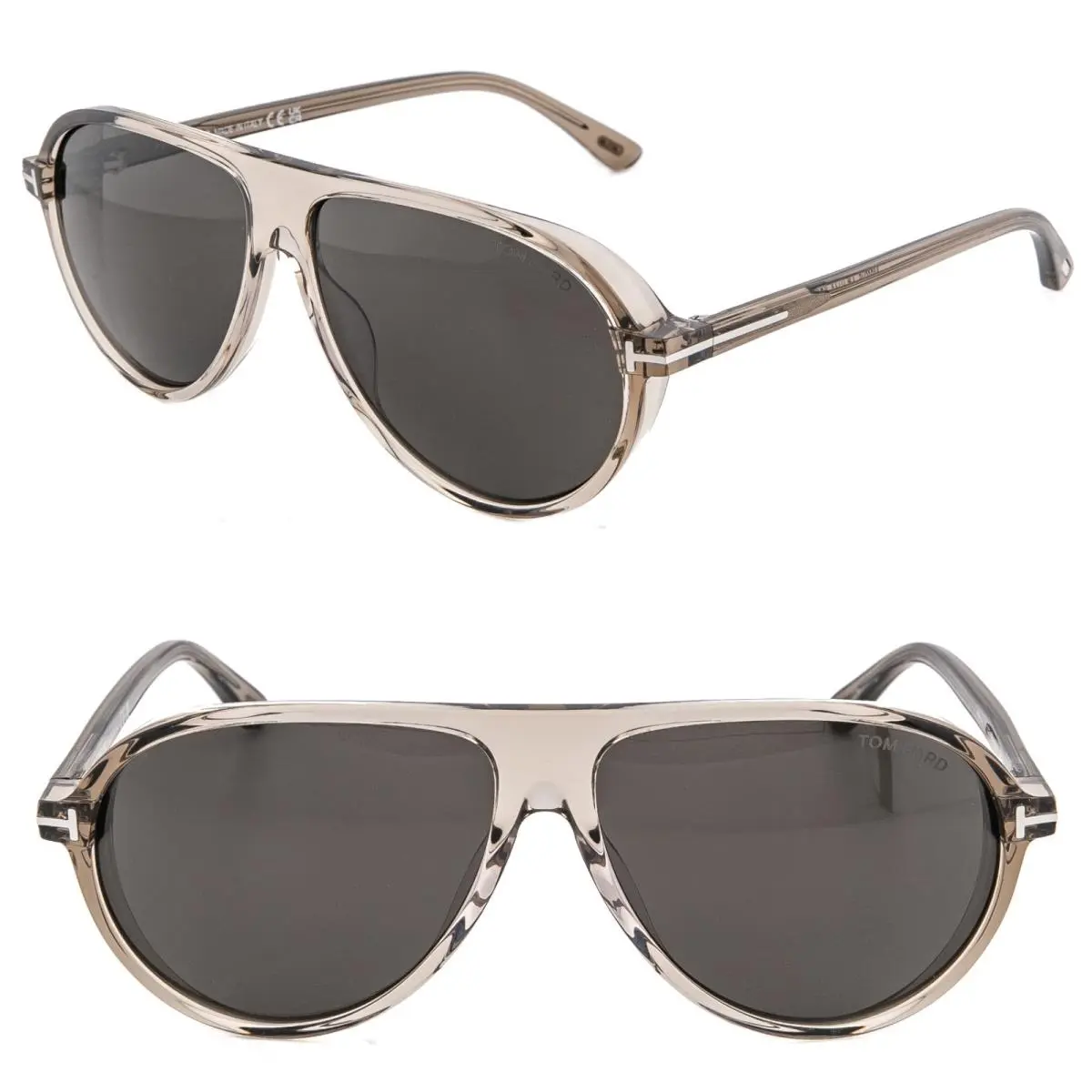 Tom Ford Marcus TF1023 45A Crystal Gray Spoiler Aviator 1023 Sunglasses FT1023