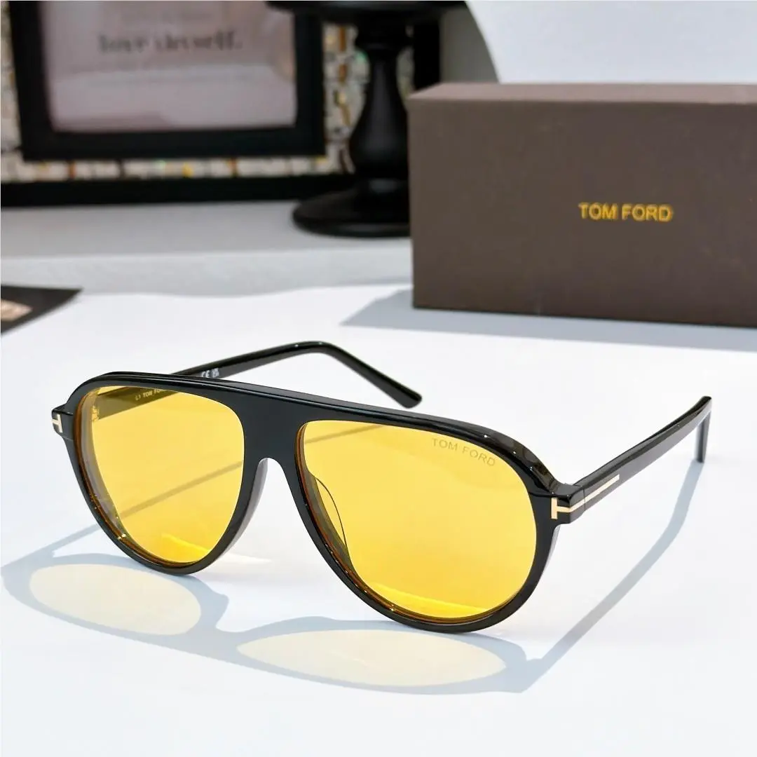 Tom Ford Marcus Sunglasses TF1023 48N Black/yellow 58-15-145mm with Case