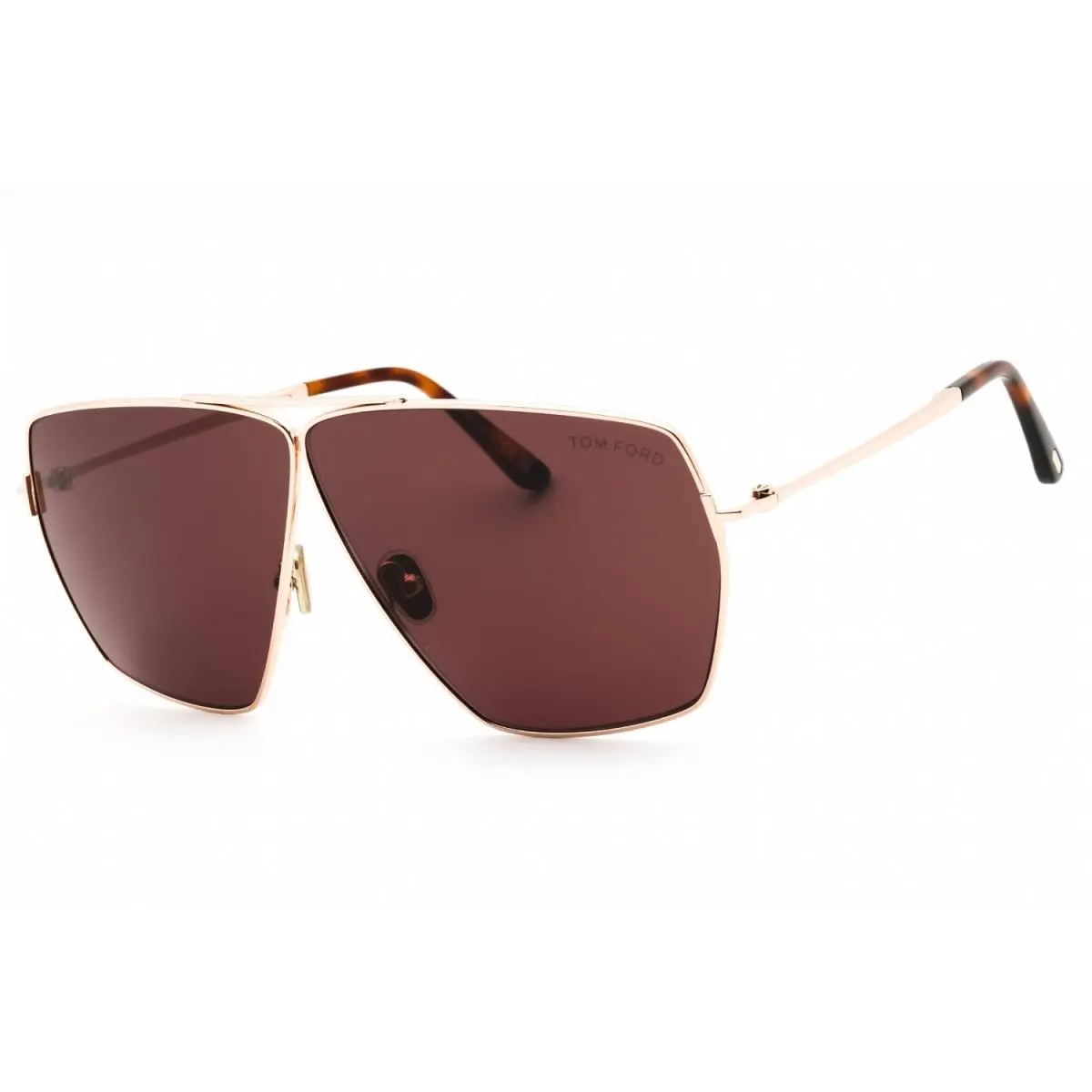 FT1185 28E Sunglasses Shiny Rose Gold Frame Brown Lenses 67mm by Tom Ford