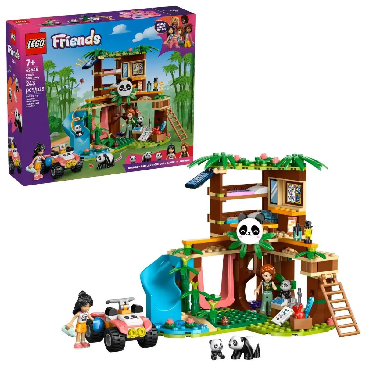 7-Year-Old Kid Lego Friends Panda Sanctuary Animal Care Building Toy 243 pc