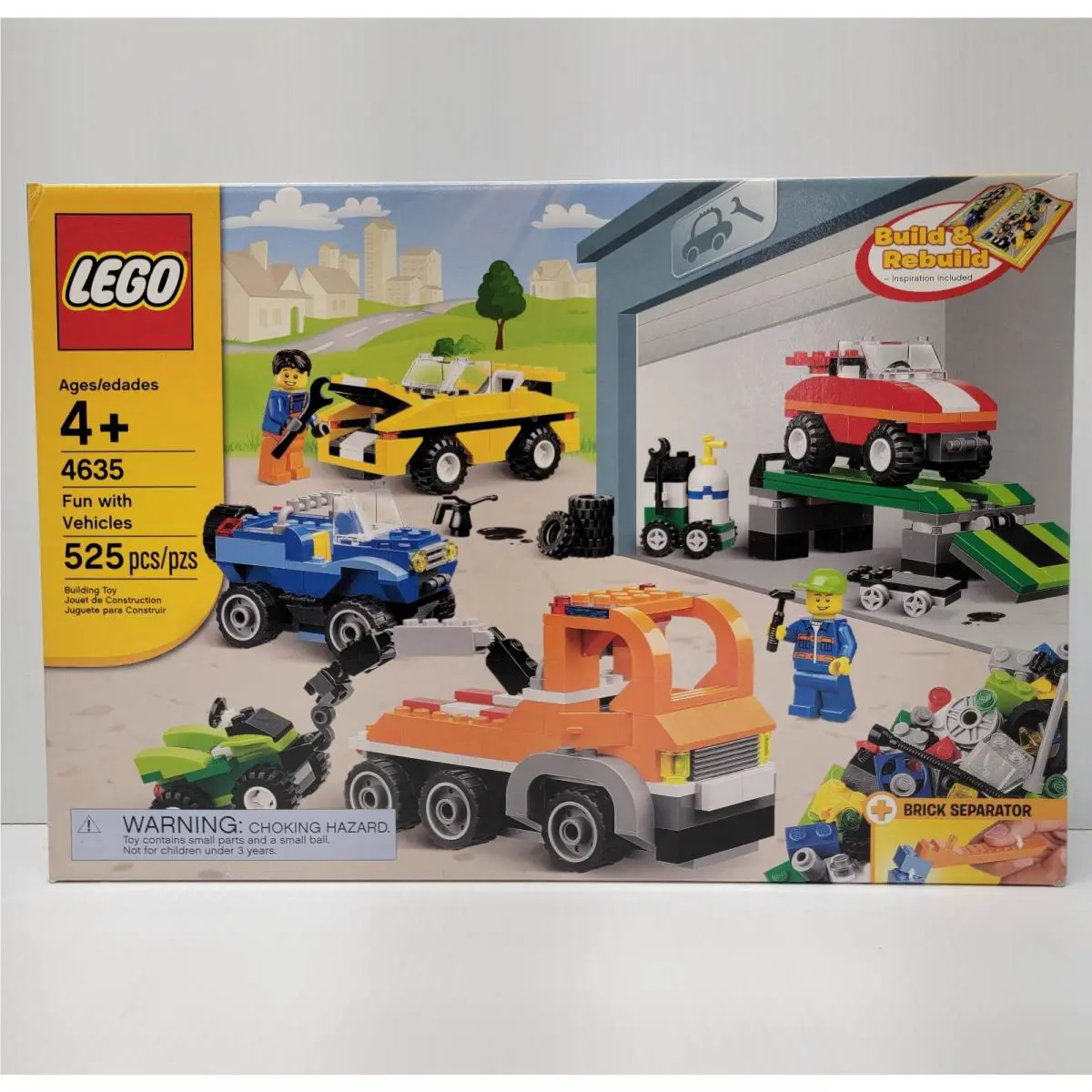 Lego 4635 Fun with Vehicles 525 Pcs Build Rebuild + Brick Separator
