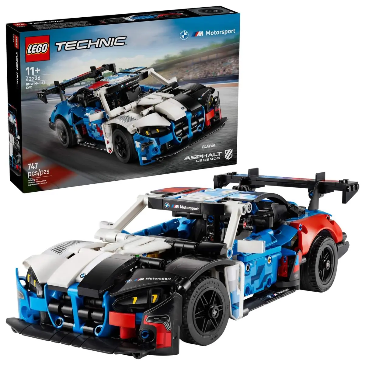 Lego Technic Bmw M4 GT3 Evo Race Car Toy 747 Pieces Multicolor Ages 11+