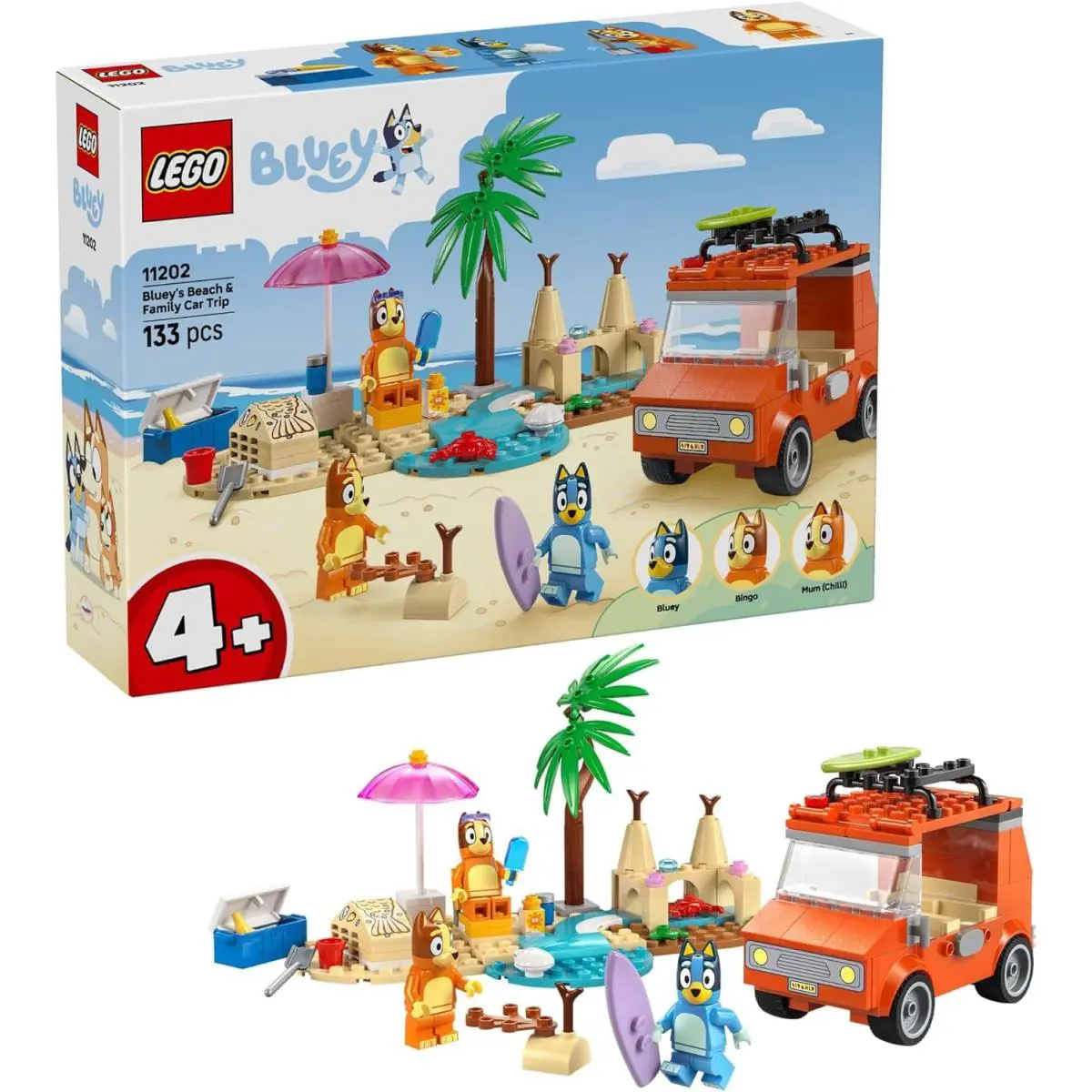 Lego Bluey: Bluey’s Beach Family Car Trip Toddler Learning Toy