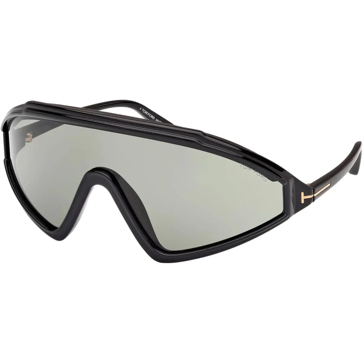 Tom Ford Lorna FT 1121 05A Black Grey Lens Ski Shield Sunglasses