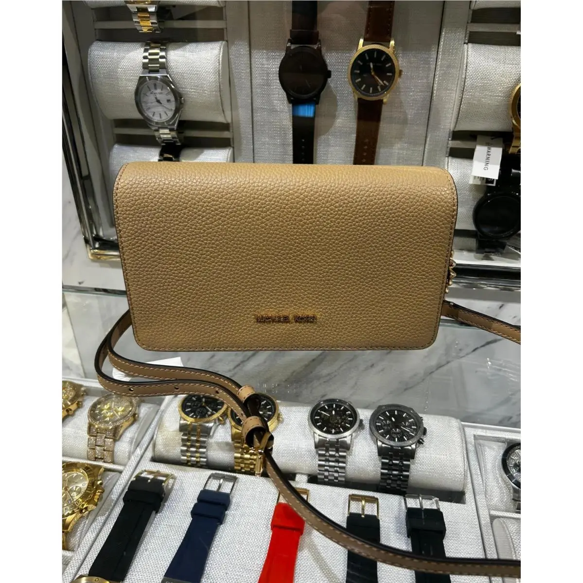 Women Woven Medium Crossbody Bag Handbag Purse Messenger Shoulder CAMEL by Michael Kors