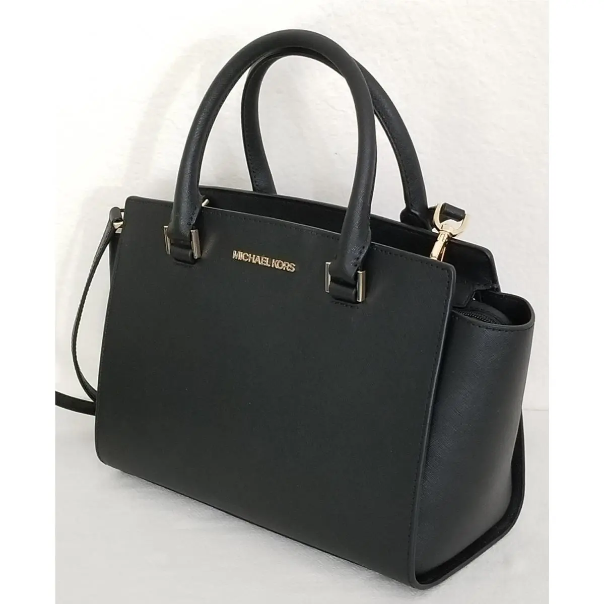 Selma Black Saffiano Medium Satchel Bag +/or Matching Wallet Satchel by Michael Kors