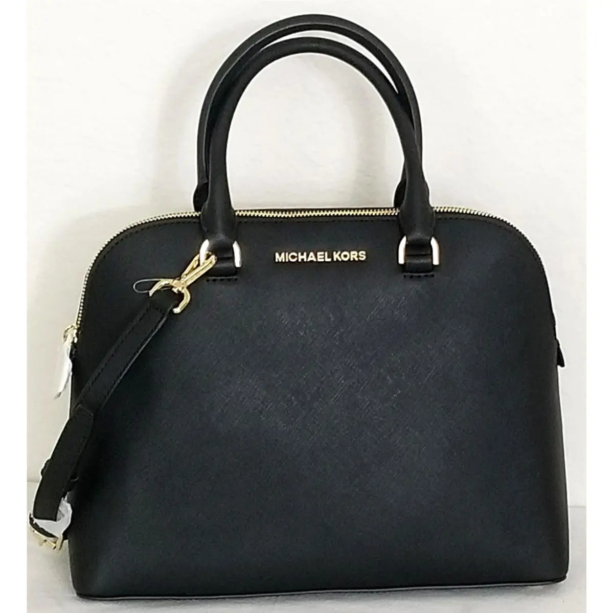 Michael Kors Cindy Black Saffiano Large Satchel Bag +/or Matching Wallet