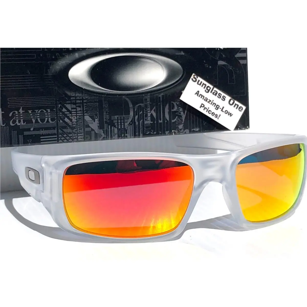Oakley Crankshaft Matte Clear Polarized Galaxy Ruby Mirror Lens Sunglass 9239-09
