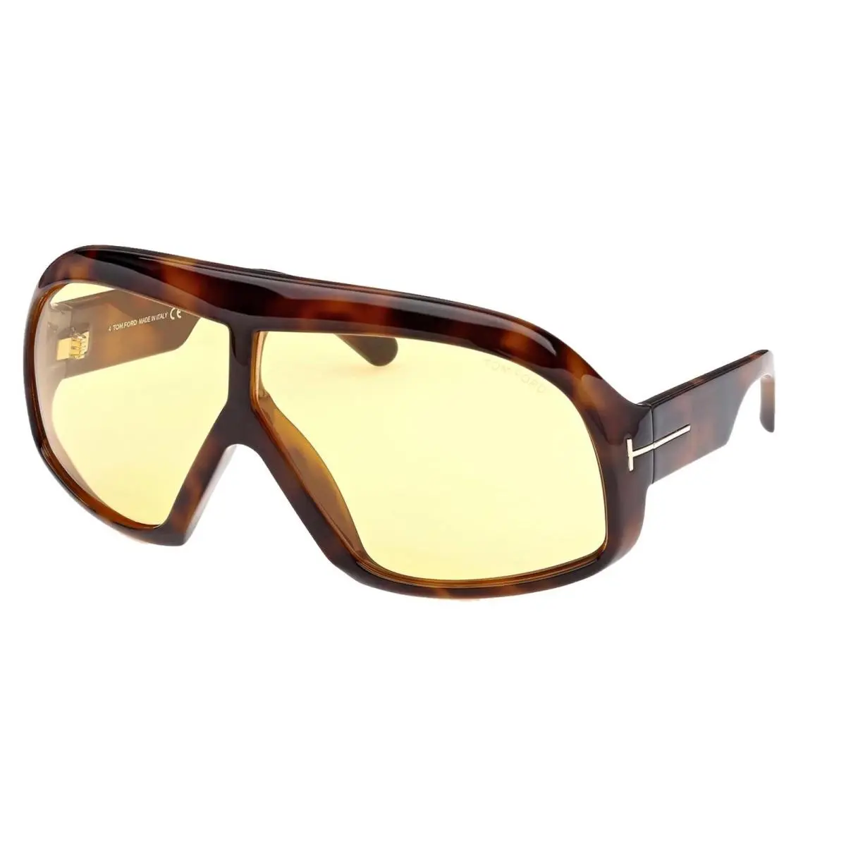 Tom Ford Cassius FT 0965 965 52E Sunglasses Dark Havana Brown Yellow Lens