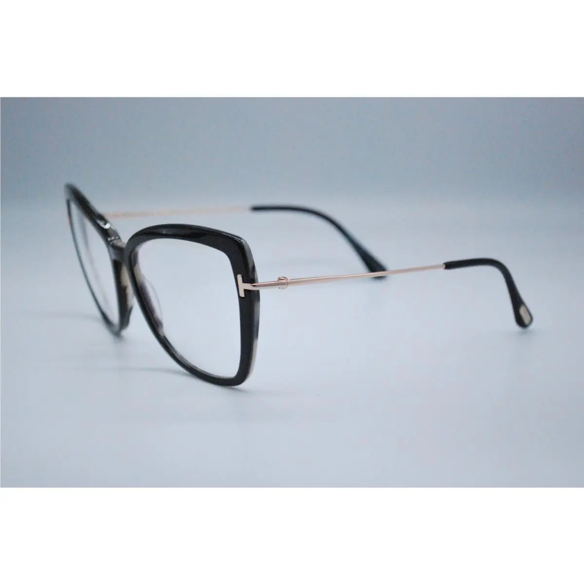 Tom Ford TF 5882-B 005 Shiny Black Gold Eyeglasses Frames 55-15