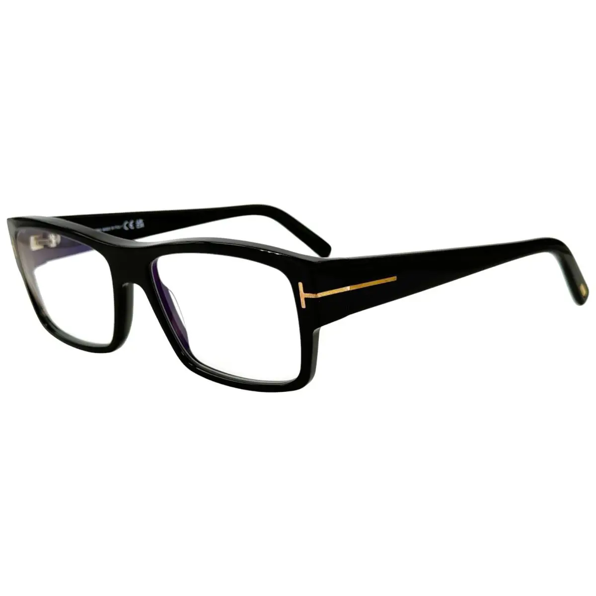 Tom Ford FT5941 B Eco Mens Plastic Eyeglass Frame 001 Shiny Black 55-16 Italy - Frame: Black