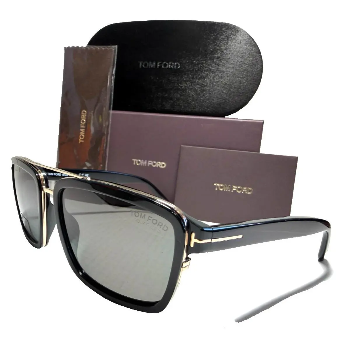 Tom Ford Anders TF780 01D Black W/grey Polarized Lens Sunglasses 58-17