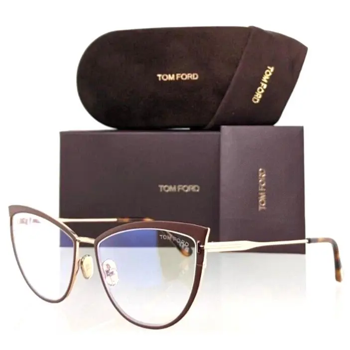 Tom Ford TF 5877-B 069 Matte Red Enamel/gold Temples Eyeglasses 56-15