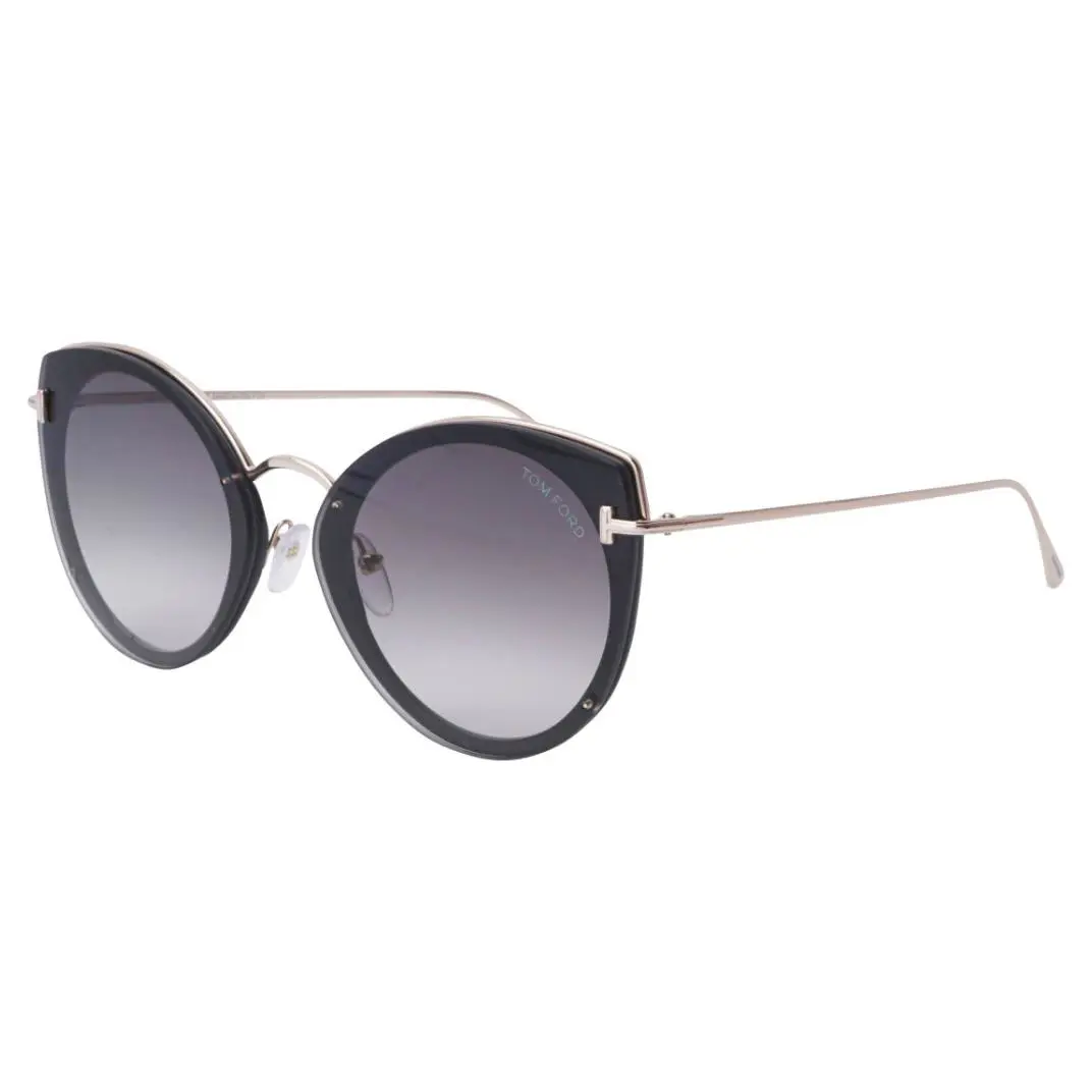 Tom Ford Womens Jess 63mm Black Rose Gold Cateye Sunglasses R1047