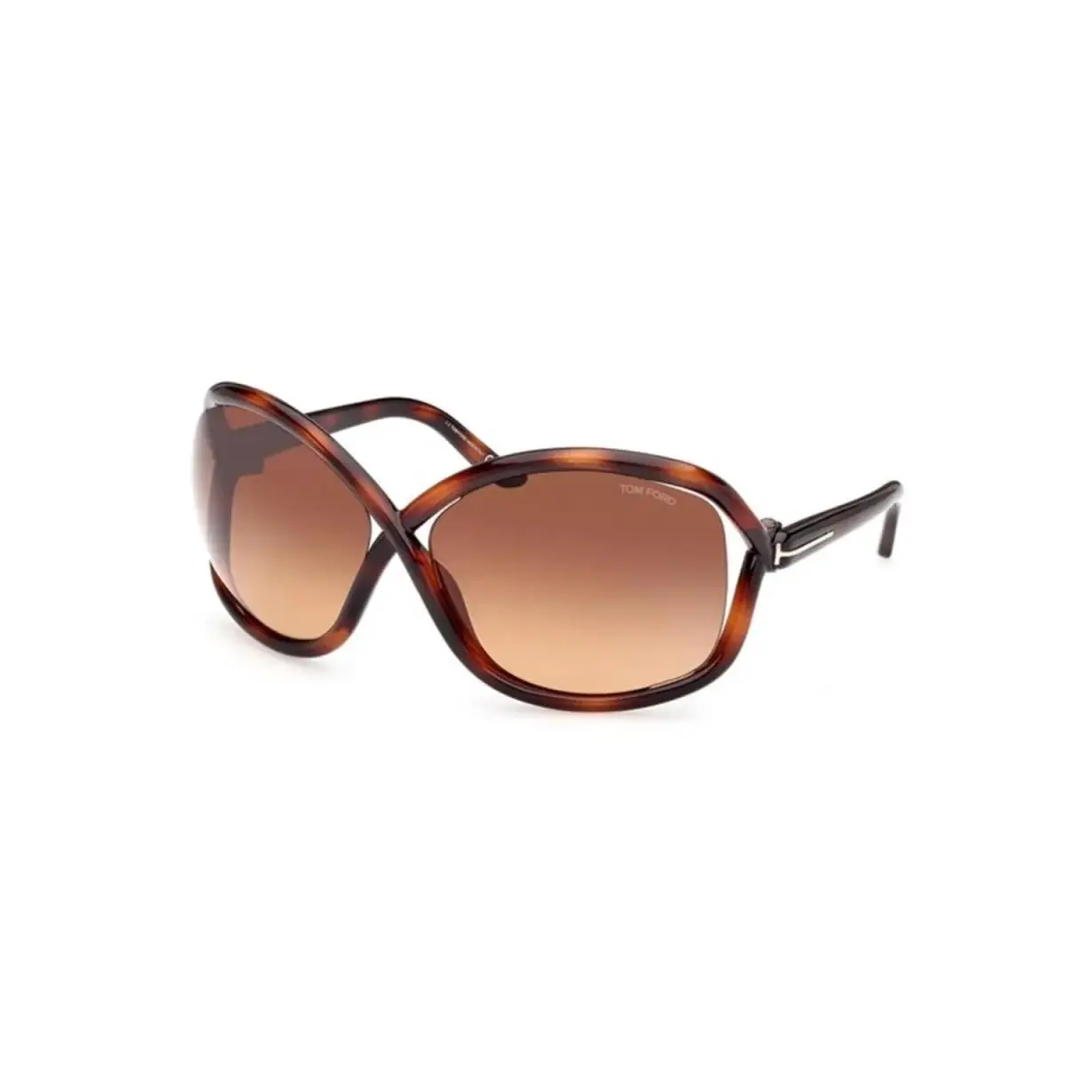 Tom Ford FT1068 Bettina 52F Women`s Butterfly Sunglasses Dark Havana Plastic