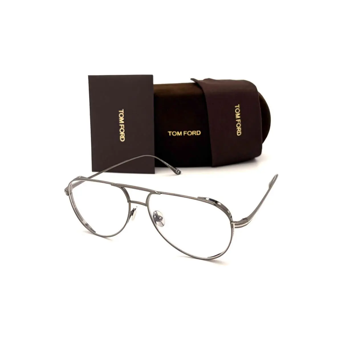 Tom Ford FT5658 008 Gunmetal Silver / Clear Lens 56mm Eyeglasses TF5658