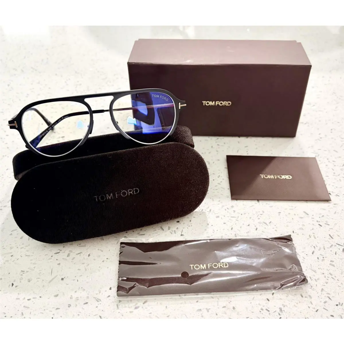 Tom Ford Magnesium Pilot Eyeglasses TF5972-B 005 Matte Black 54mm FT5972