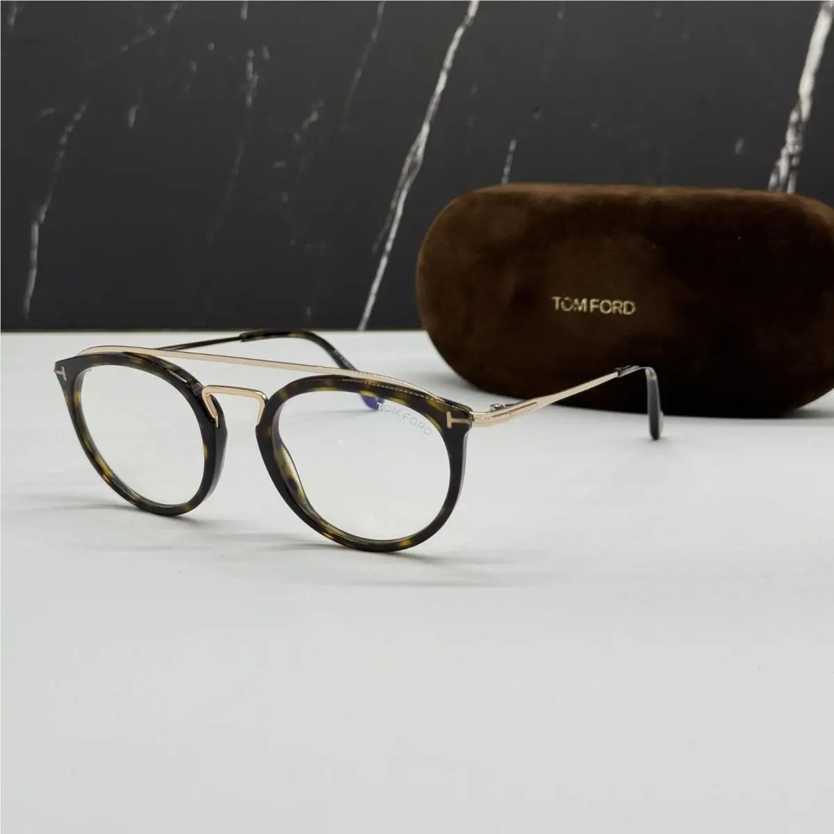Tom Ford TF5516 052 Havana/gold Women Round Eyeglasses Tom Ford FT5516 052