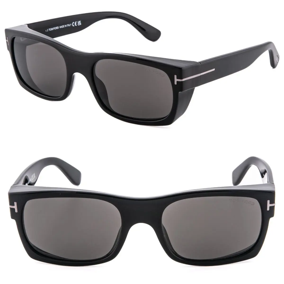 Tom Ford Juan TF1181N 01A Black Rectangle Unisex Visor Sunglasses 1181 FT1181