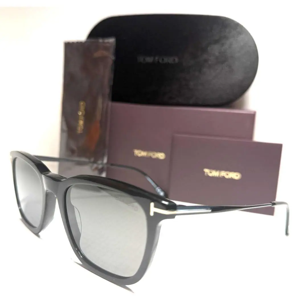 Tom Ford ARNAUD-02 TF625 01D Shiny Black W/grey Polarized Lens Sunglasses 53-20