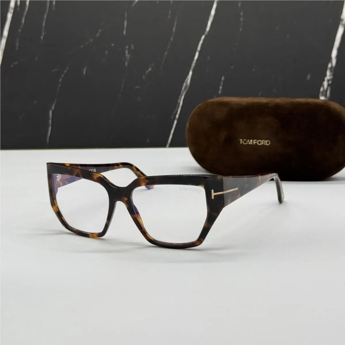Tom Ford TF5951 052 Havana Women Cat Eye Eyeglasses Tom Ford FT5951 052 Eyew
