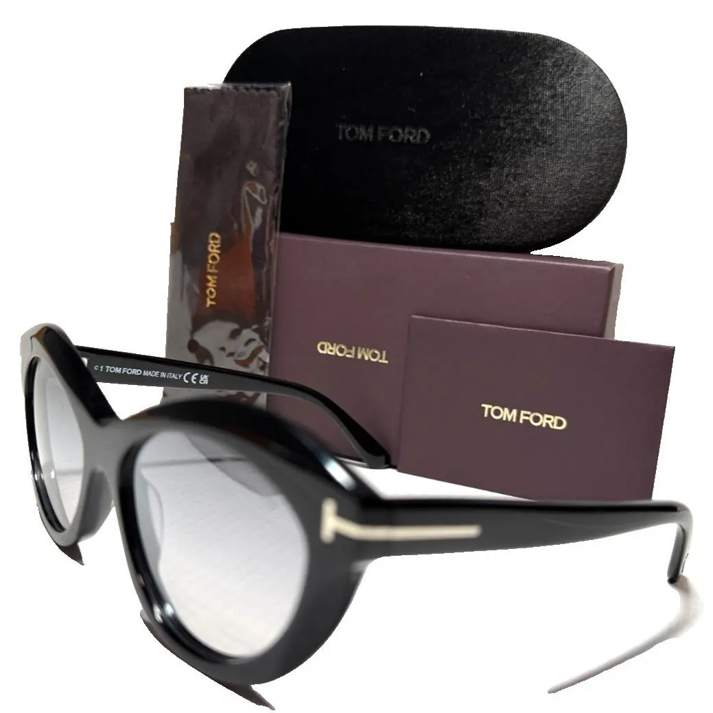 Tom Ford Toni TF1111 01C Shiny Black/smoke Mirror Gradient Lens Sunglasses 55-16