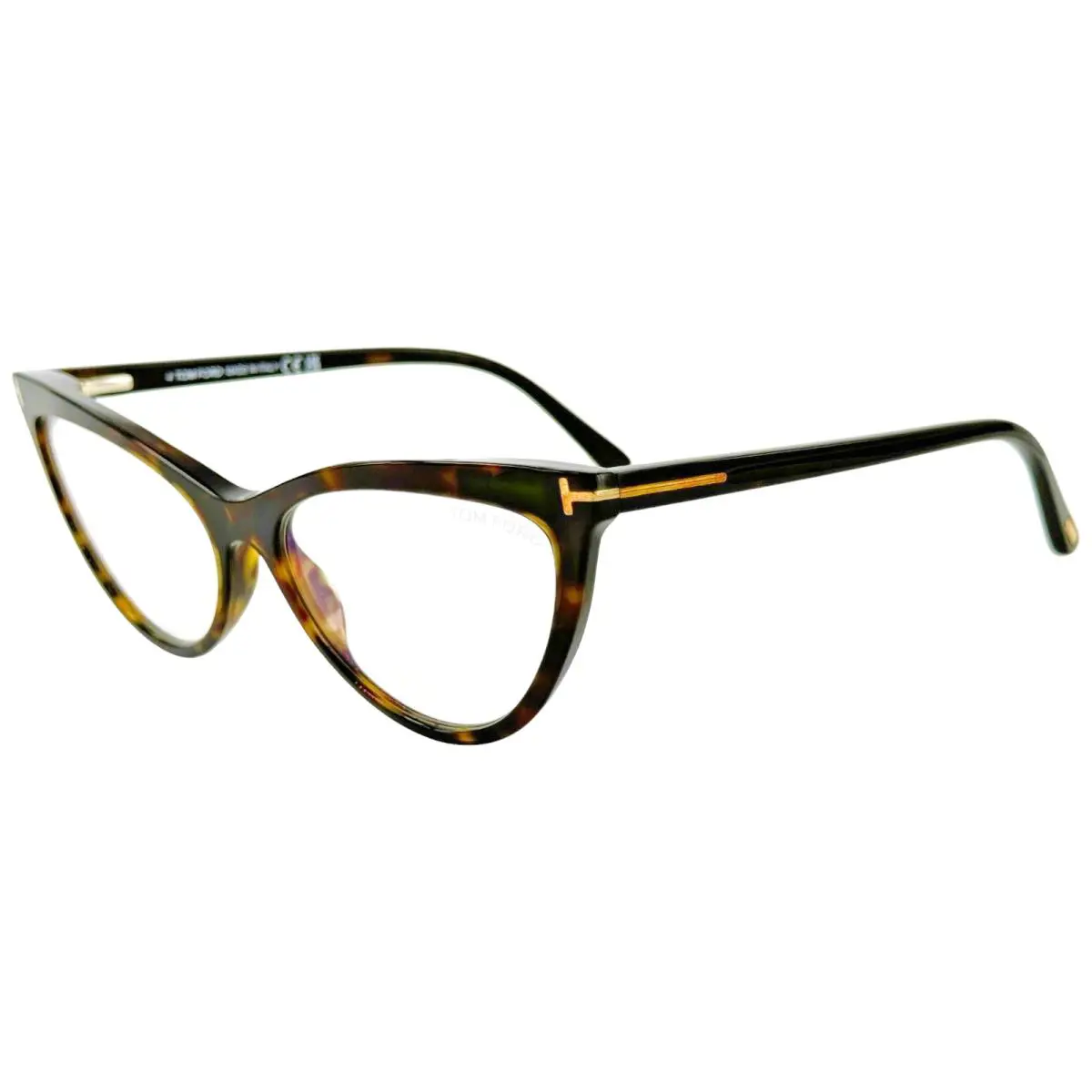 Tom Ford TF5896 B Womens Plastic Eyeglass Frame 052 Dark Havana 56-16 w Sun Clip - Frame: Brown