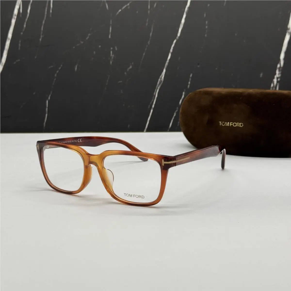 Tom Ford TF4304 056 Havana Men Square Eyeglasses Tom Ford FT4304 056 Eyewear