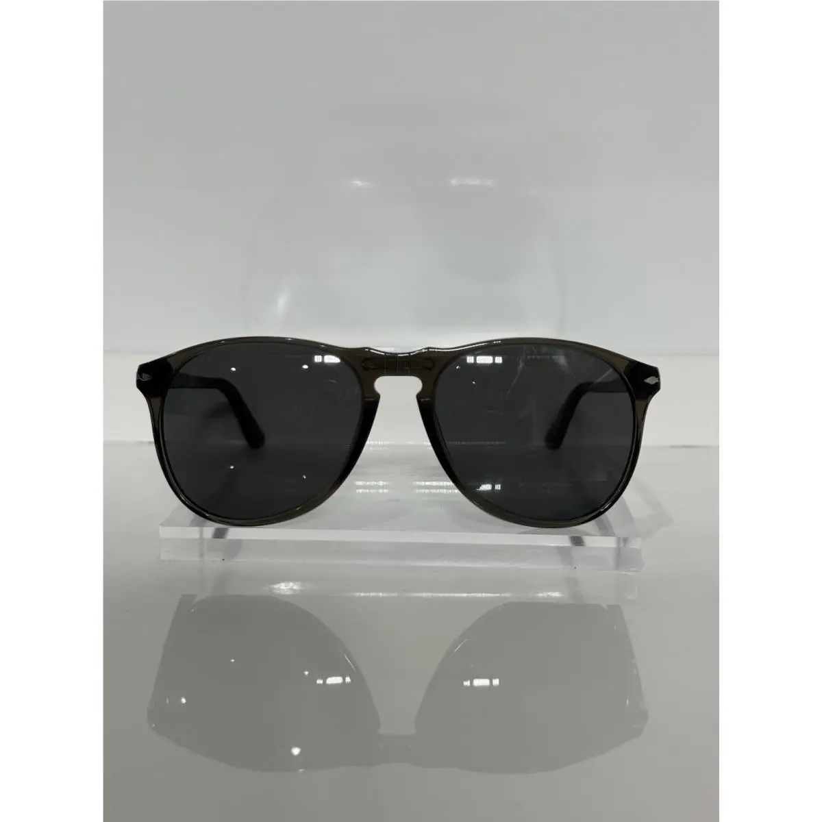 Tom Ford Persol 9649S 1103/48 Smoke Aviator Acetate Polarized Grey Sunglasses 55mm