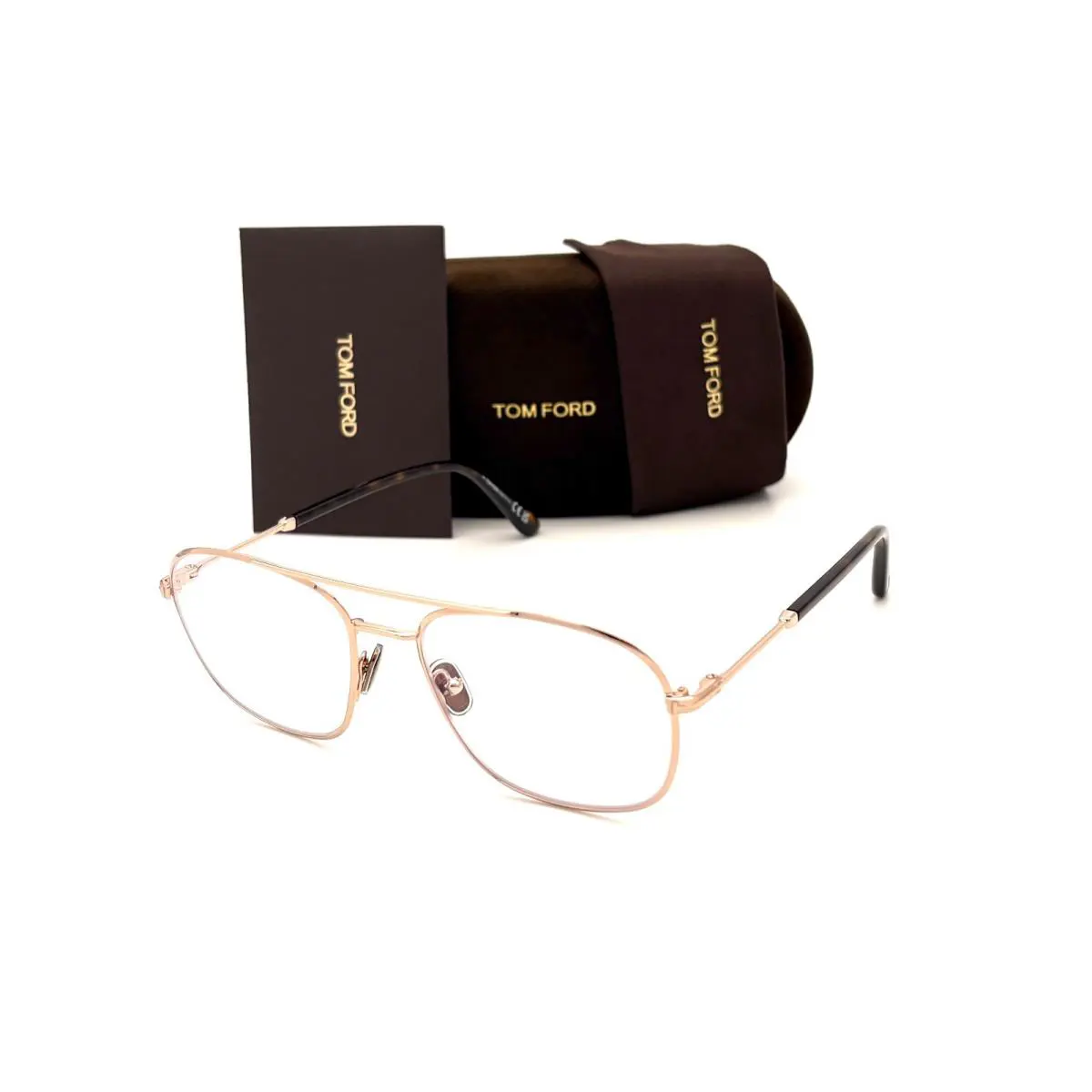 Tom Ford FT5830 028 Gold / Clear Lens 56mm Eyeglasses TF5830