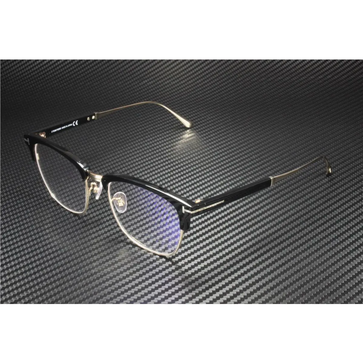 Tom Ford FT5590-F-B 001 Shiny Black Clear Lens Plastic 52 mm Men`s Eyeglasses