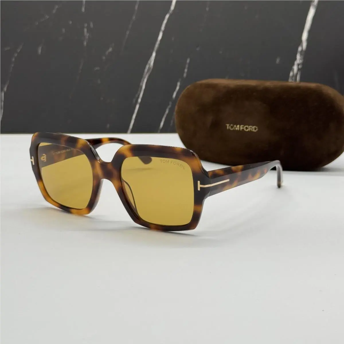 Tom Ford Kaya TF1082 53E Havana/yellow Women Square Sunglasses Tom Ford FT10