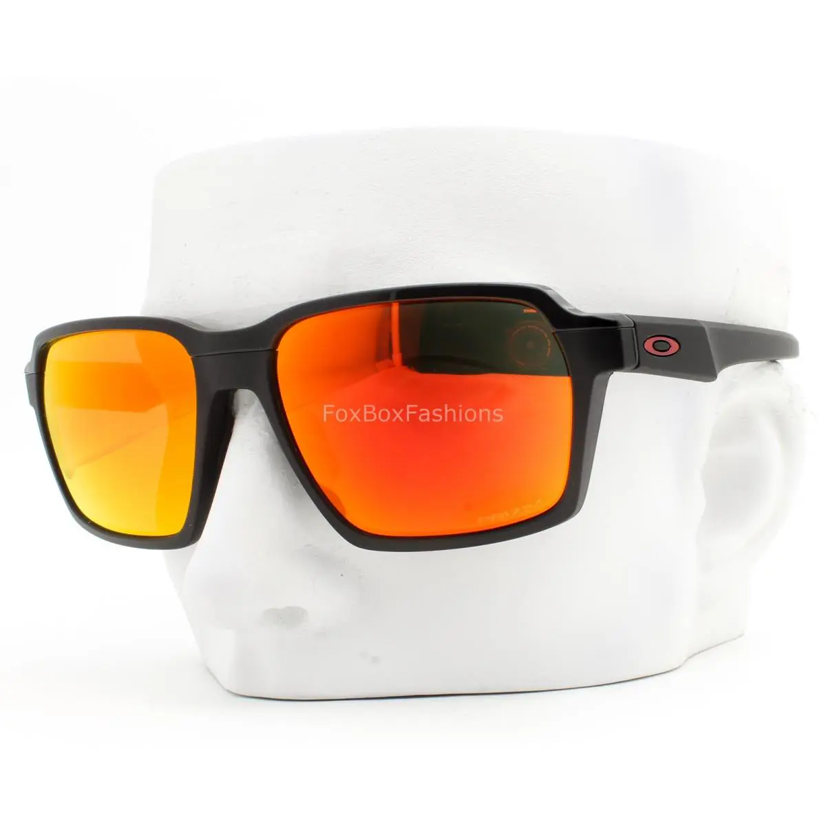 Parlay Sunglasses Shiny on Matte Black Prizm Ruby OO4143-0358 with Pouch by Oakley