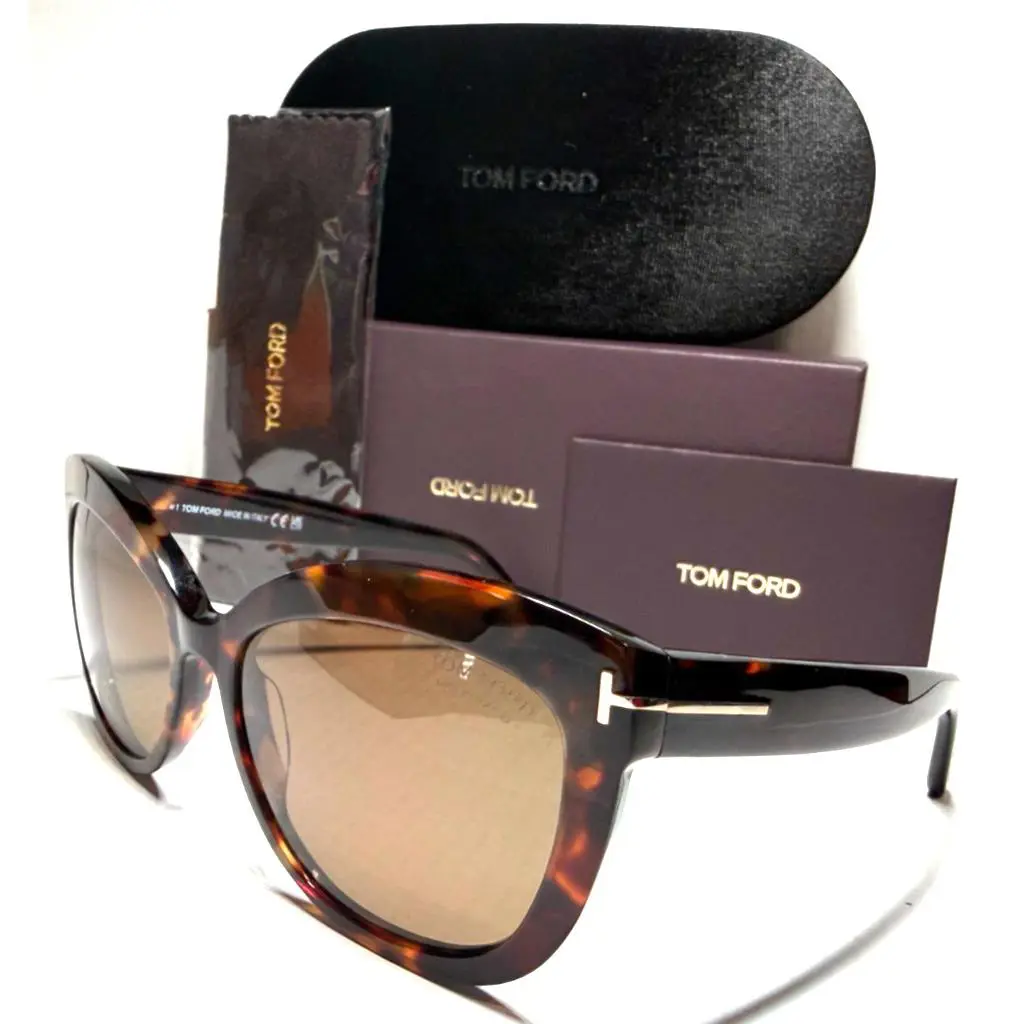 Tom Ford Alistair TF524 54H Red Havana/brown Polarized Lens Sunglasses 56-16