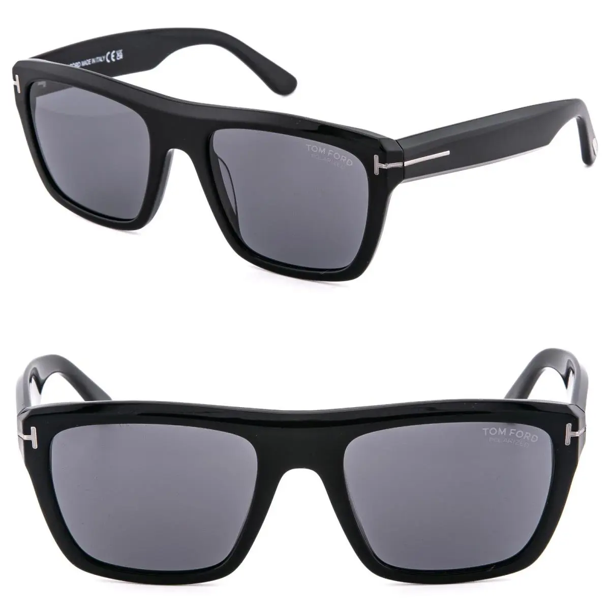 Tom Ford Alberto TF1077N 01D Black Polarized Sunglass 1077 FT1077 - Frame: Black, Lens: Black