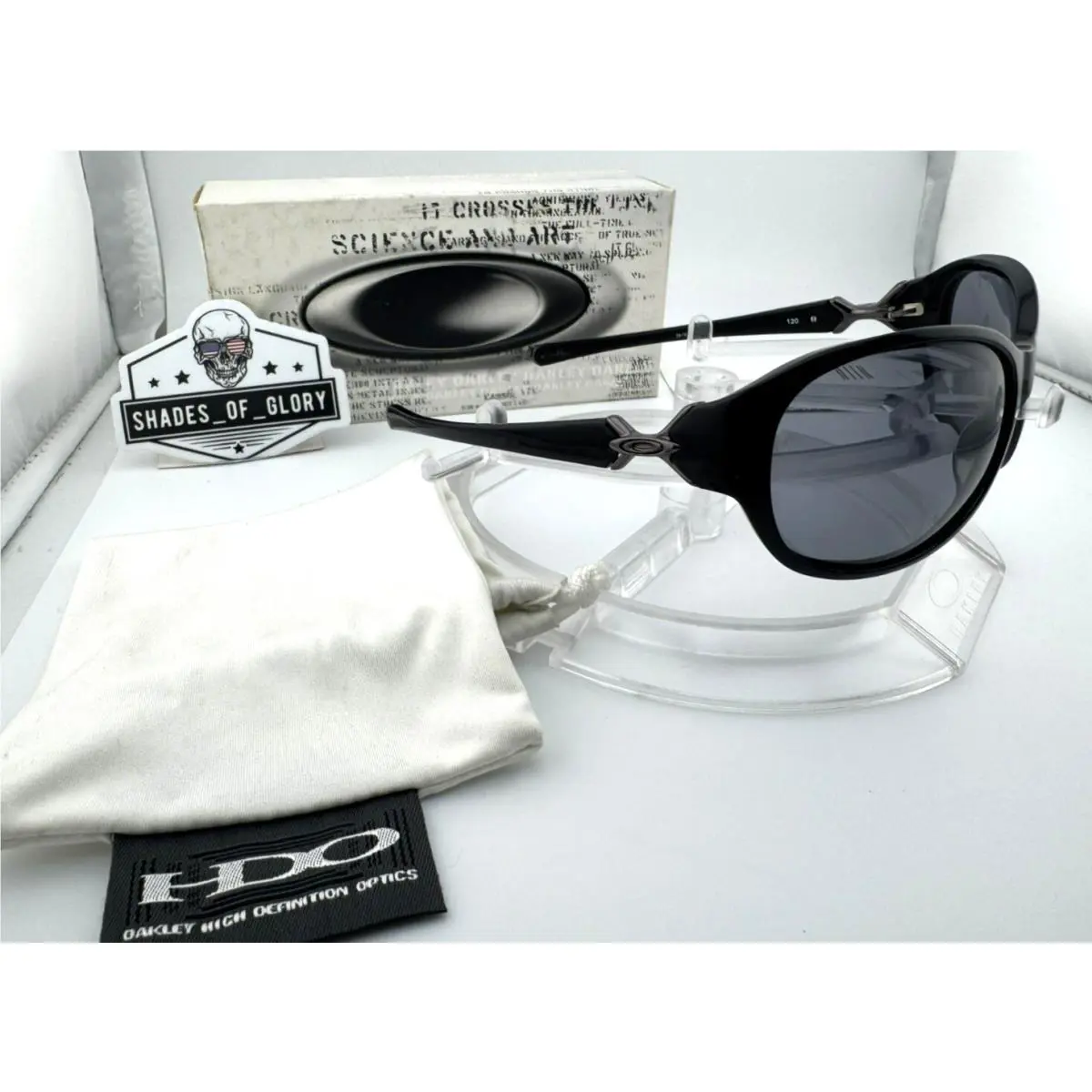 Oakley Abandon Polished Black W/ Grey Womens Sunglasses 05-793 Vintage