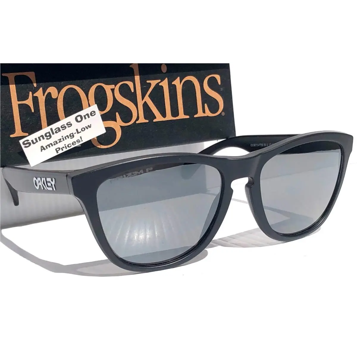 Oakley Frogskins Matte Black Prizm Polarized Black Lens Sunglass 9013-F7